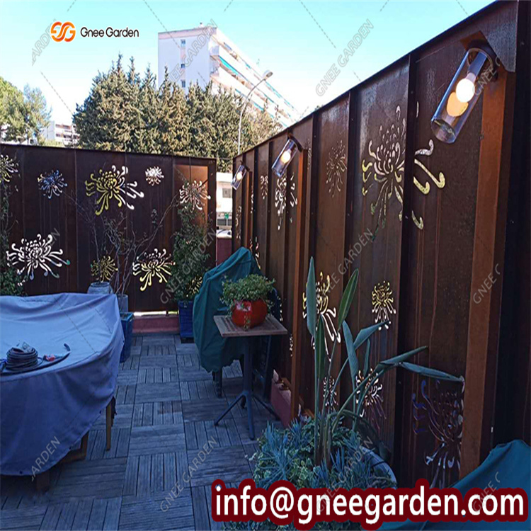 Laser Cut Indoor & Outdoor Decoration Metal Steel Garden Screen Corten Metal Screen