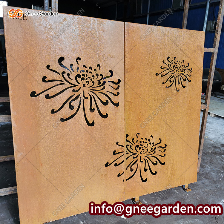 Outdoor Privacy Manufacturer Corten Steel Garden Decorative Screens
