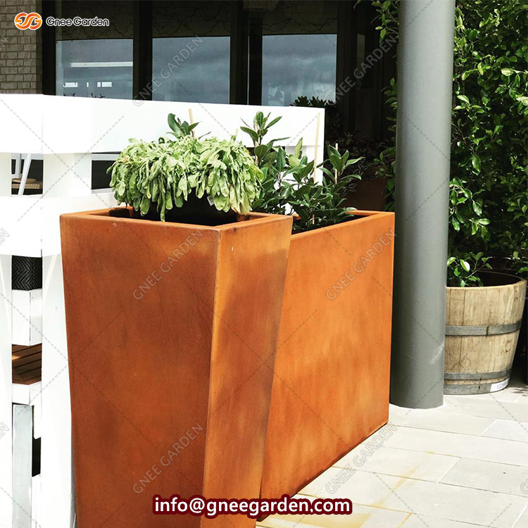 Decoration Corten Steel Planters Garden Pots Corten Steel Flower Pots & Planters