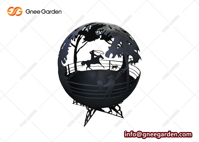 Outdoor Heaters Painted Steel Fireball Sphere Garden Outdoor Metal Sphere