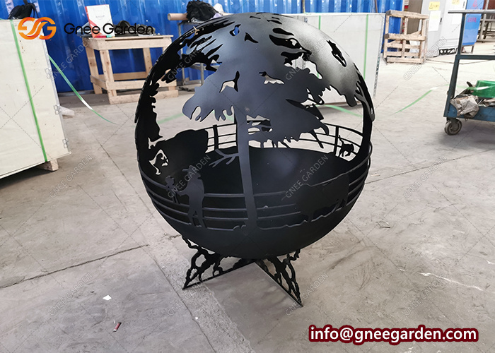 Hotel Decoration Fire Ball Outdoor Fire Pit With Balls Handmade Corten Steel Fire Pit Balls