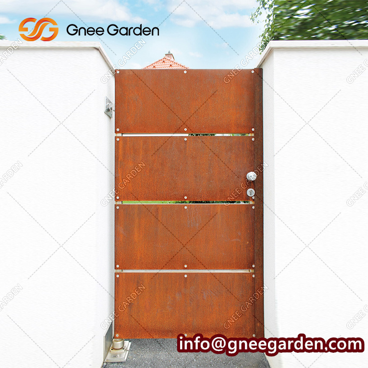 Corten Steel Decorative Garden Fencing Panel Laser Cut Screens Garden Gate