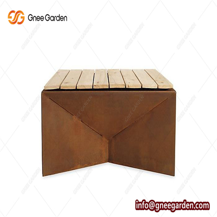 Outdoor Camping Wood Burning Bbq Grill Fire Pit Portable Corten Steel