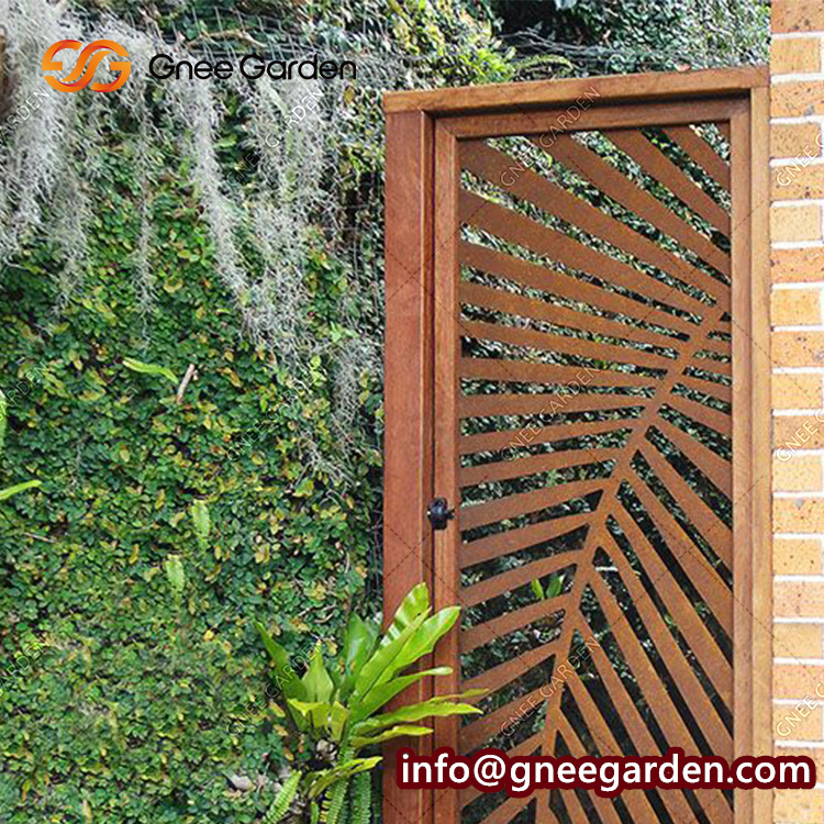 Decorative Garden Panels Corten Fence Wall Garden Fence Gate Privacy Screen Corten Steel Fence