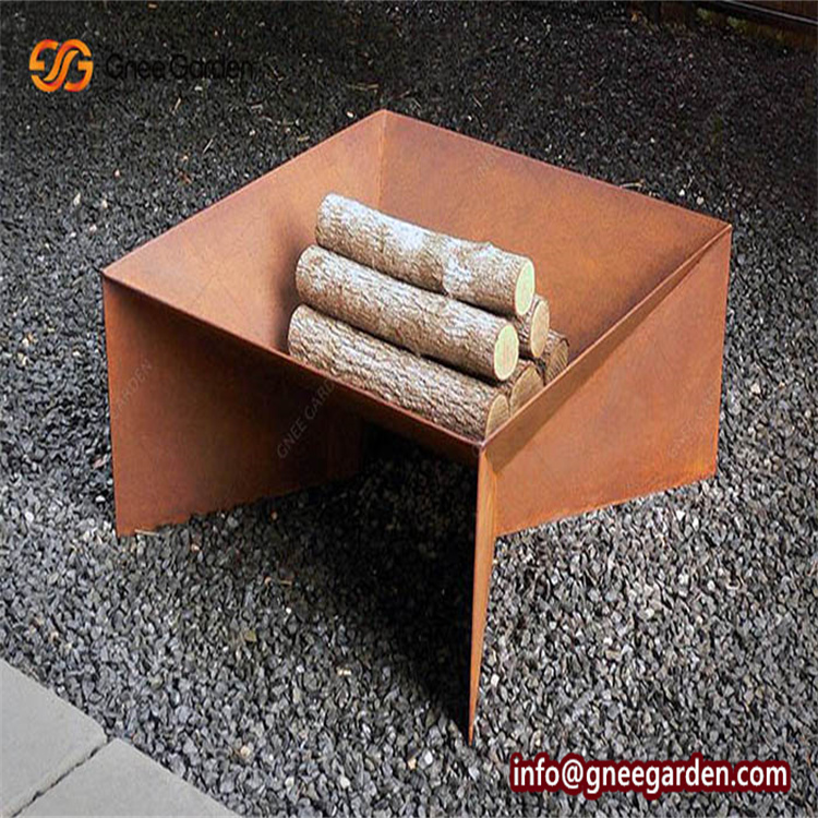 Corten Steel Foldable Portable Folding Fire Pit Grill For Camping