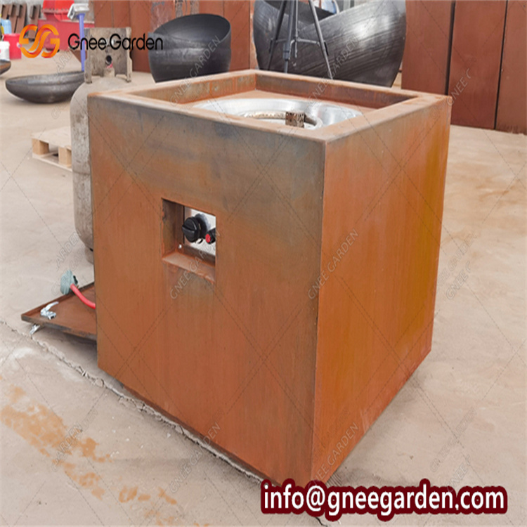Campfire Outdoor Smokeless Corten Steel Gas Fire Pit Table
