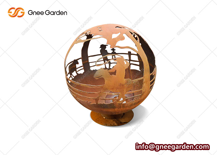 Laser Cutting Fire Pit Iron Hollow Sphere