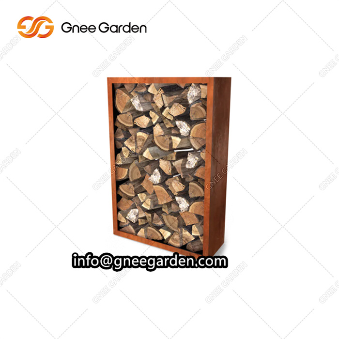 Custom Hexagon Shape Fireplace Accessory Wood and Kindling Stacker Firewood Storage Rack