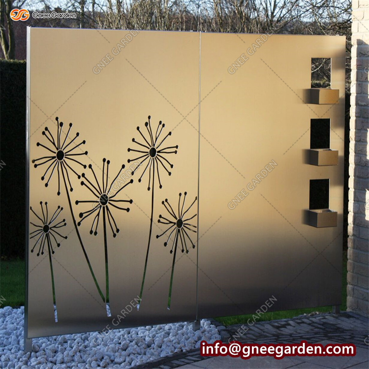 Corten Rusted Steel Decorative Garden Screens With Support Frames