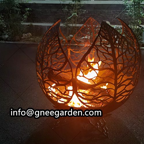 Globe Fireplace Home Corten Steel Globe Fire Pit