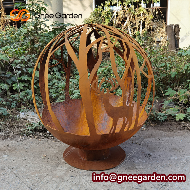 Metal Fire Pit Sphere For Outdoor Camping And Decoration