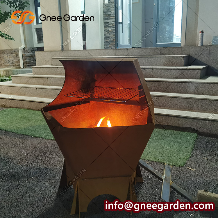 Customize Home Stove Grill Garden Gas Grill Camping Outdoor Corten Steel Camping Barbecue Grill