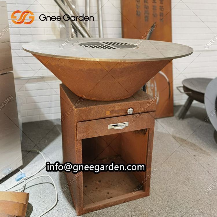 Wood Burning Hiking Camping Customization Corten Steel Bbq Brazier Fire Pit