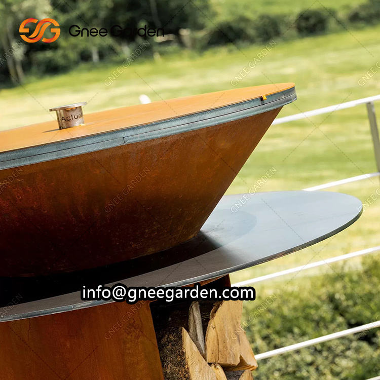 Outdoor Kitchen Barbecue Grills Corten Steel Barbeque Charcoal Fire Table Durable BBQ Grill