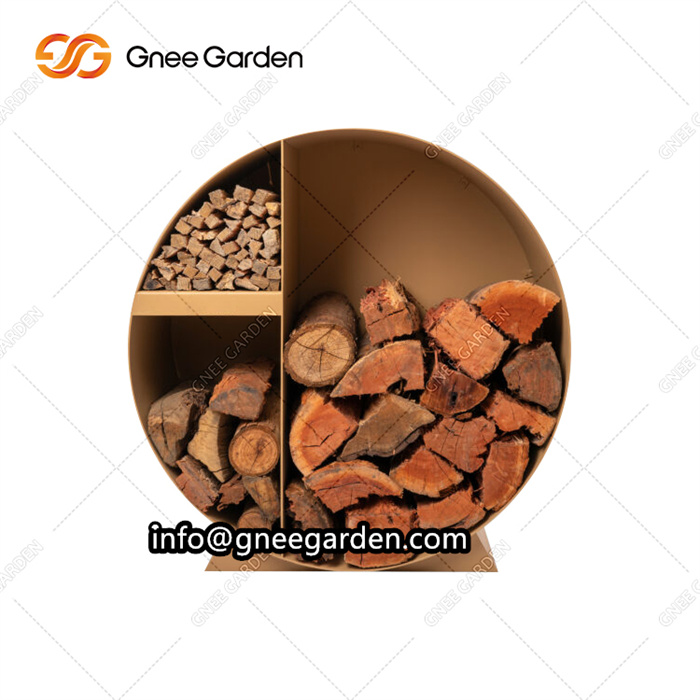 Outdoor Firewood Shelf Corten Steel Fireplace Log Store