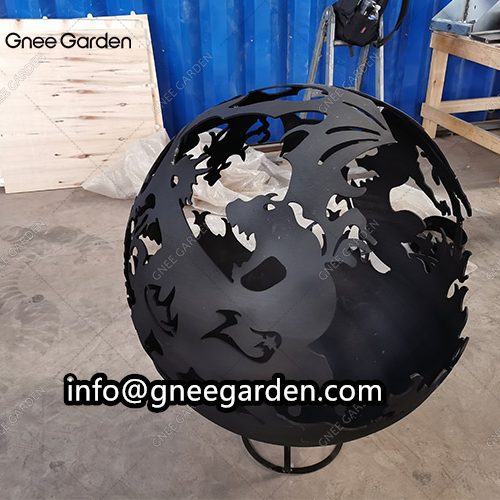 Outdoor Corten Steel Sphere Hollow Metal Ball Corten Steel Fire Pit Sphere