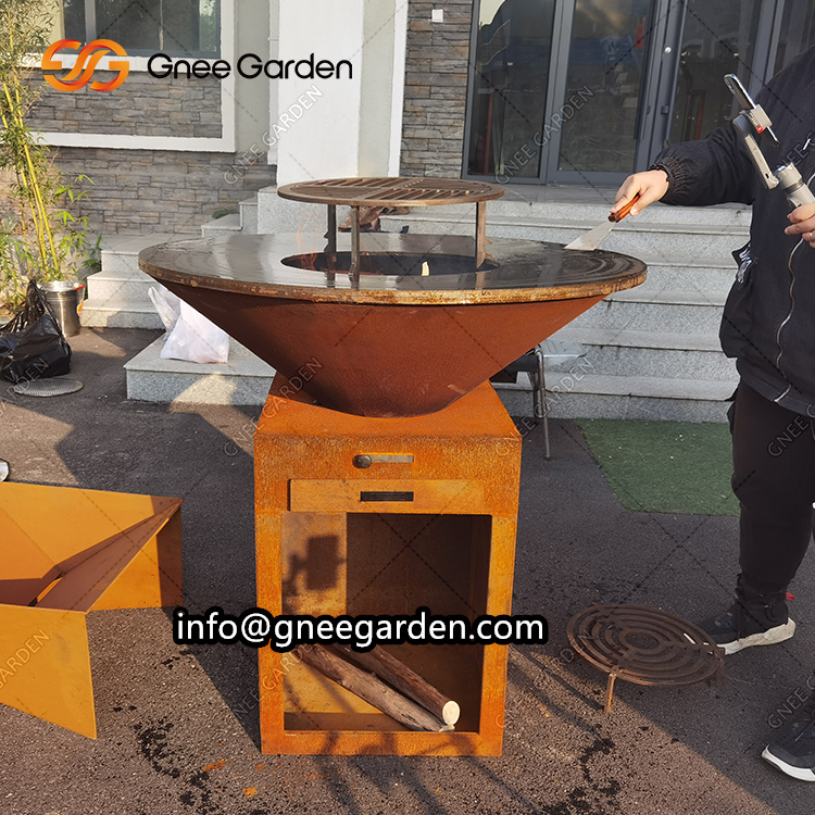 Practical Corten Steel Barbecue Plate Metal Heater Fire Pit