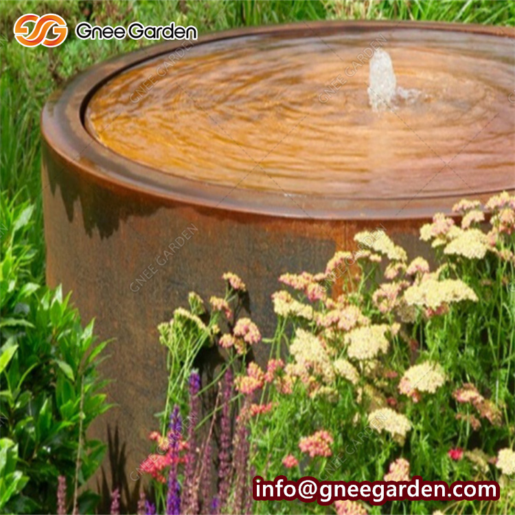 New Design Outdoor Artificial Corten Steel Garden Fountain Waterfalls