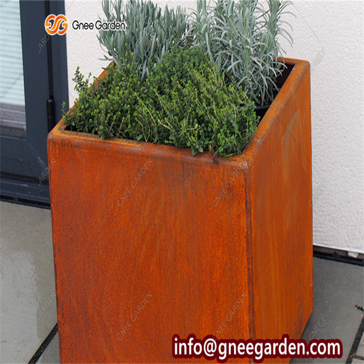 Outdoor Corten Steel Planter Garden Flower Pot Metal Home Planter Boxes