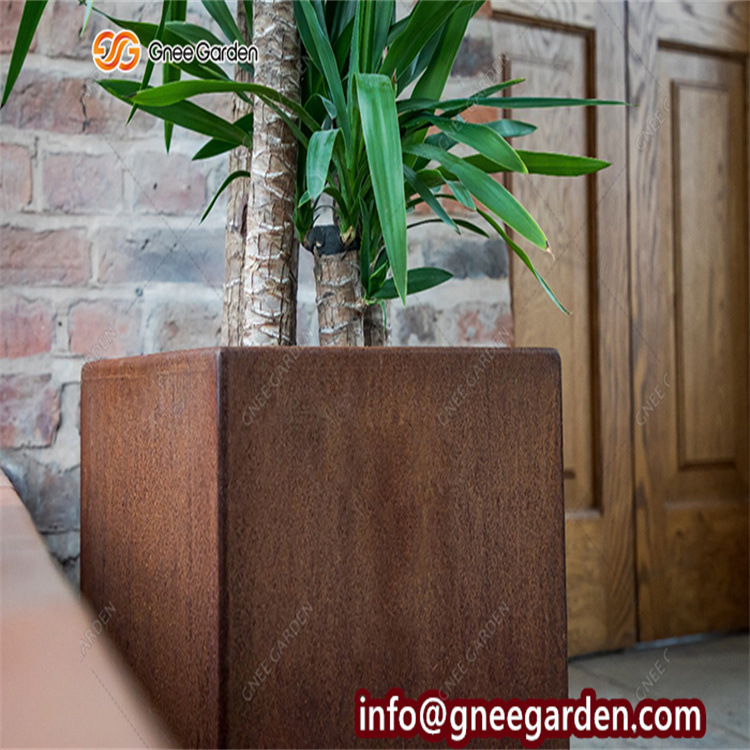 Customized Large Outdoor Tree Metal Planter Corten Steel Large Flower Pots Corten Planter Pots