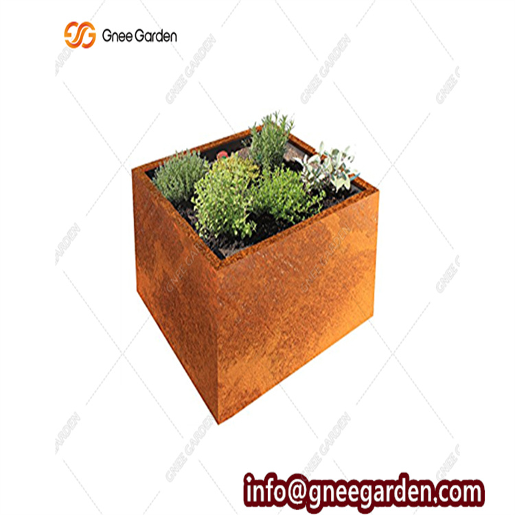 Garden Rusting Pots Manufacturer Modular Flower Planter Box Outdoor Plant Pots Corten Steel Planter