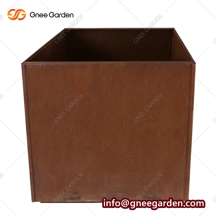 Corten Steel Flower Pot Large Outdoor Tapered Plant Pots Outside Street Decorative Planter