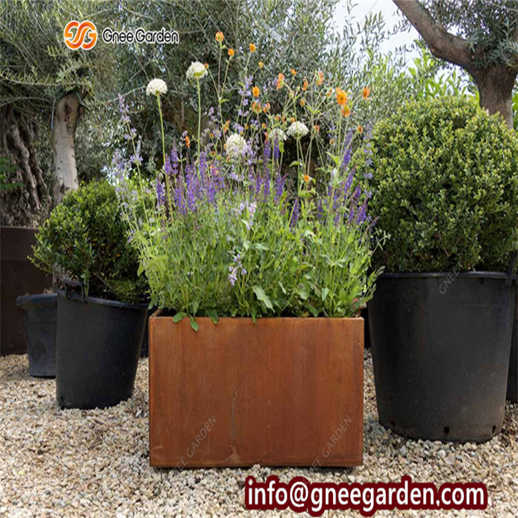 Durable, High Temperature Resistant, Water-free Outdoor Planting Potted Plants Garden Products, Corten Steel Flower Pots