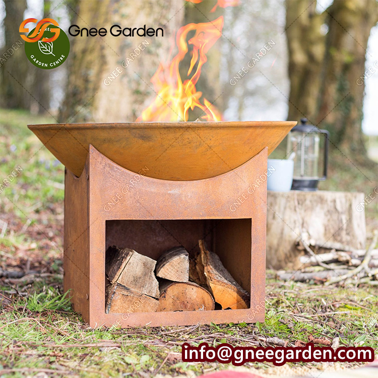 Corten Steel Charcoal Fire Pit Rusty Steel Outdoor Fire Pit Classical Fire Pit