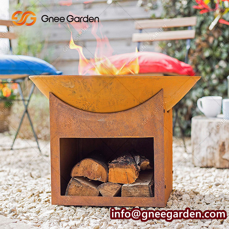 Attractive Design Cast Iron Fire Pit With Log Holder Customized Size And Shape Fire Pit