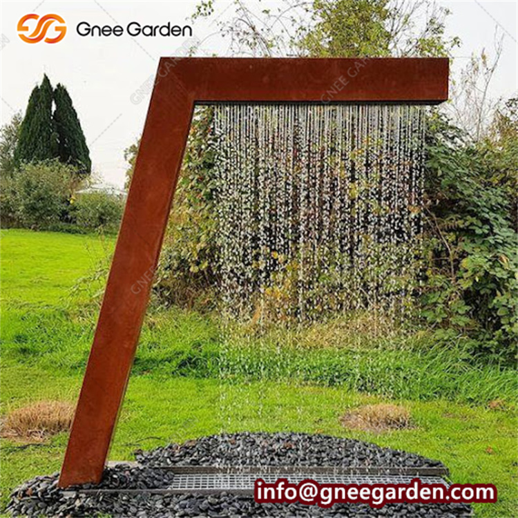 Decorative Garden Water Fountain With Corten Steel