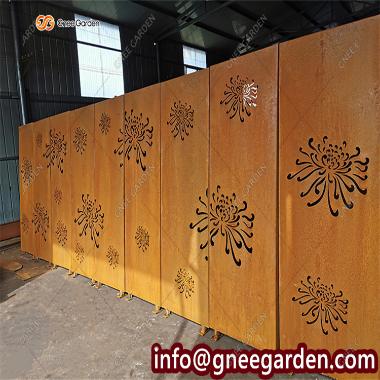 Laser Cut Folding Metal Wall Panel Indoor Metal Privacy Screen Partition Screens And Room Dividers