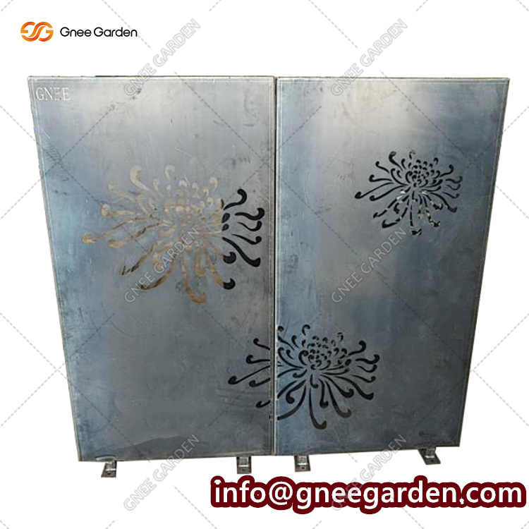Customized Laser Cut Corten Steel Garden Screen Panels Fence