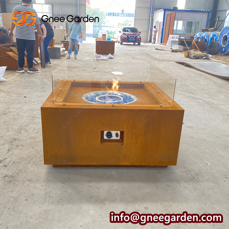 Outdoor Corten Steel Bowl Fire Pit Portable Wood Heating Stove