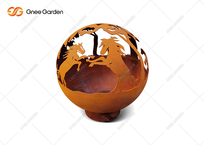 Customize Corten Fire Sphere Balls Art Design