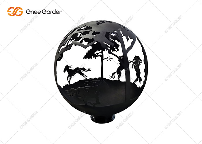 Coreten Steel Globe Fire Pits For Garden