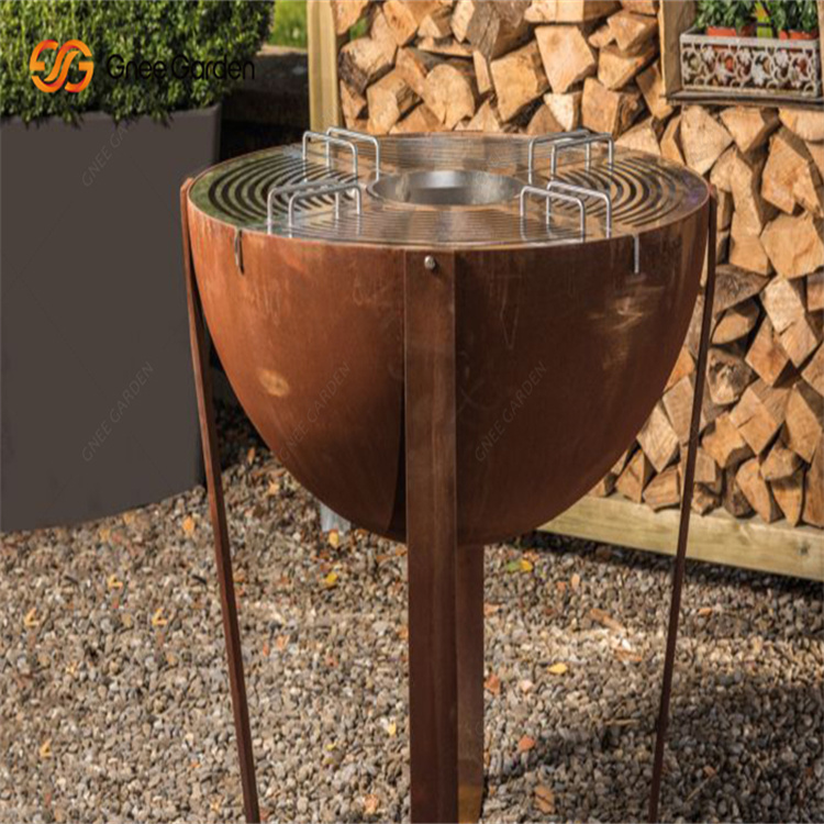 Corten Steel Metal Fire Pit Portable Barbecue Grill BBQ Grill