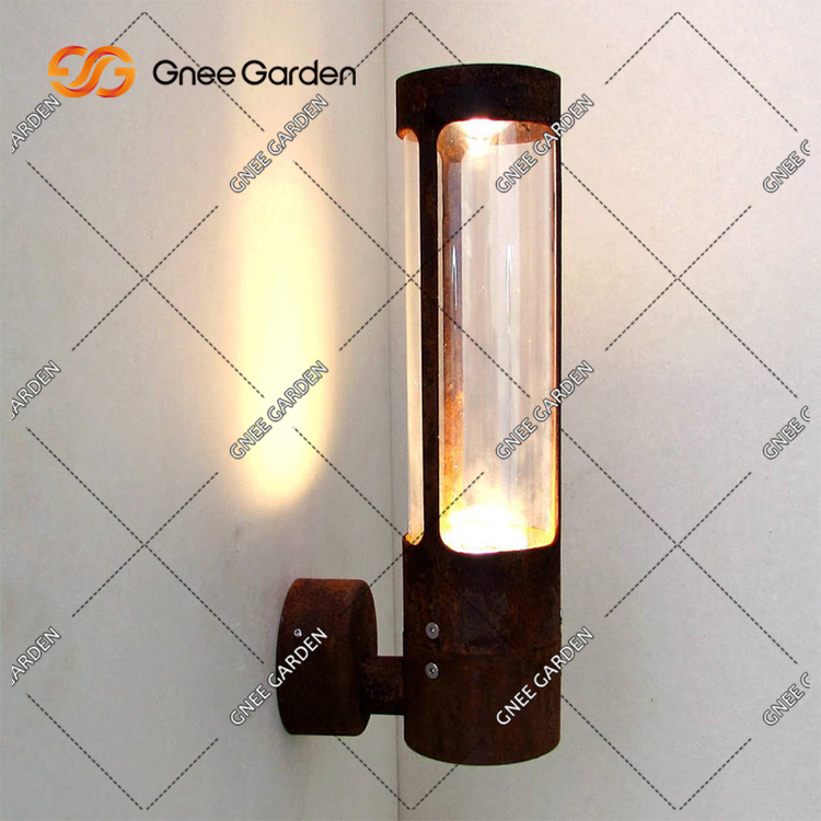 Corten Steel Rust Colour Bollard Lights for garden Indoor & Outdoor