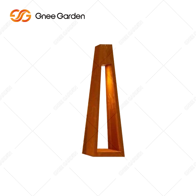 Custom Garden Decorative Light Box corten Steel LED Light Box Sculpture Garden Landscape Light Box