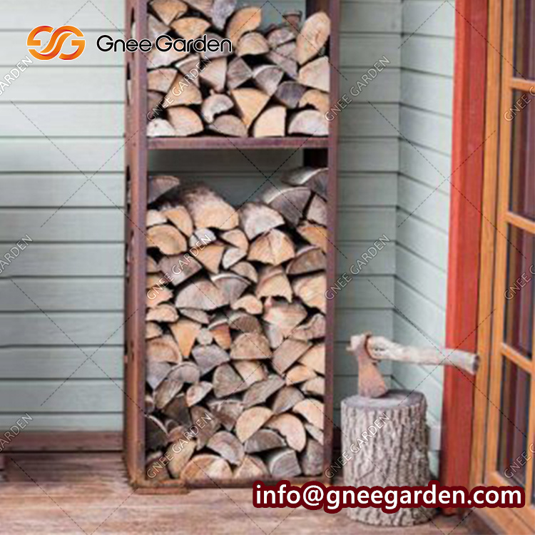 Corten Steel Firewood Storage Log Rack Holder Firewood Rack Indoor Storage