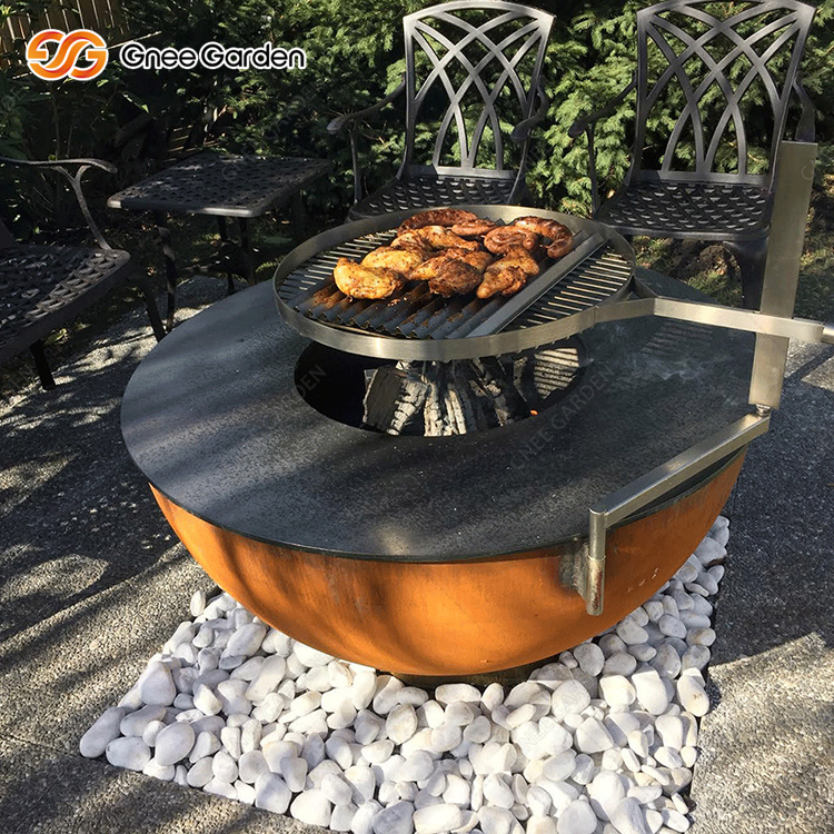 Wood Charcoal Fire Pit Round Charcoal