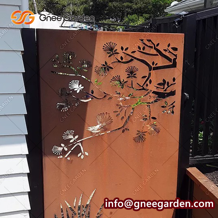 Corten Garden Screens Customized Laser Cut Decorative Outdoor Privacy Art Metal Screens Panels