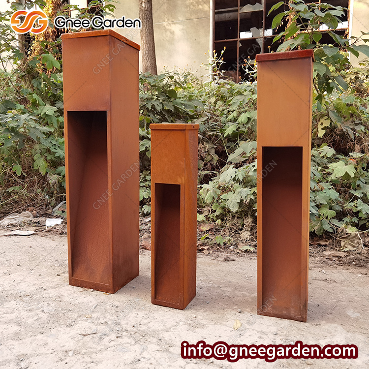 Customized Modern Decoration Corten Steel Lantern Corten Steel Light Box