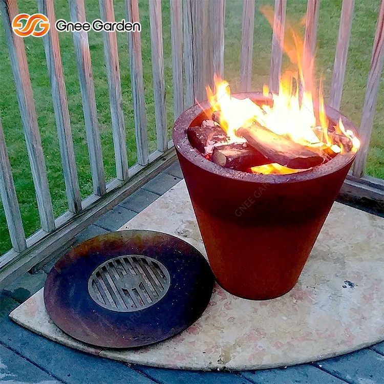 Outdoor Fire Pit Grill Burning Brazier Bbq