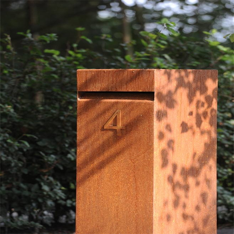 Contemporary Personalized Metal letter Box Corten Steel Mailbox