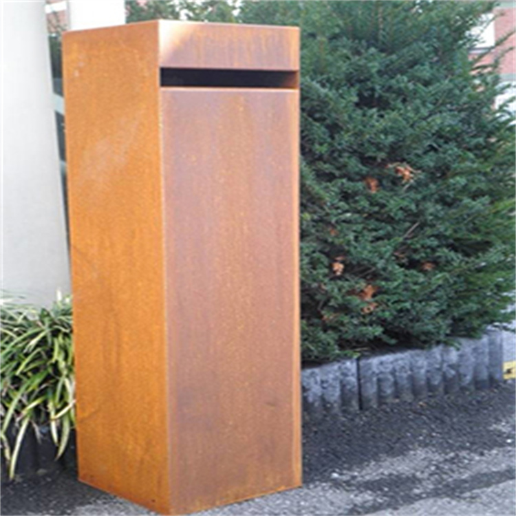 Home Outdoor Metal Package Corten Steel Mail Letter Box Large Smart Parcel Delivery Drop Post