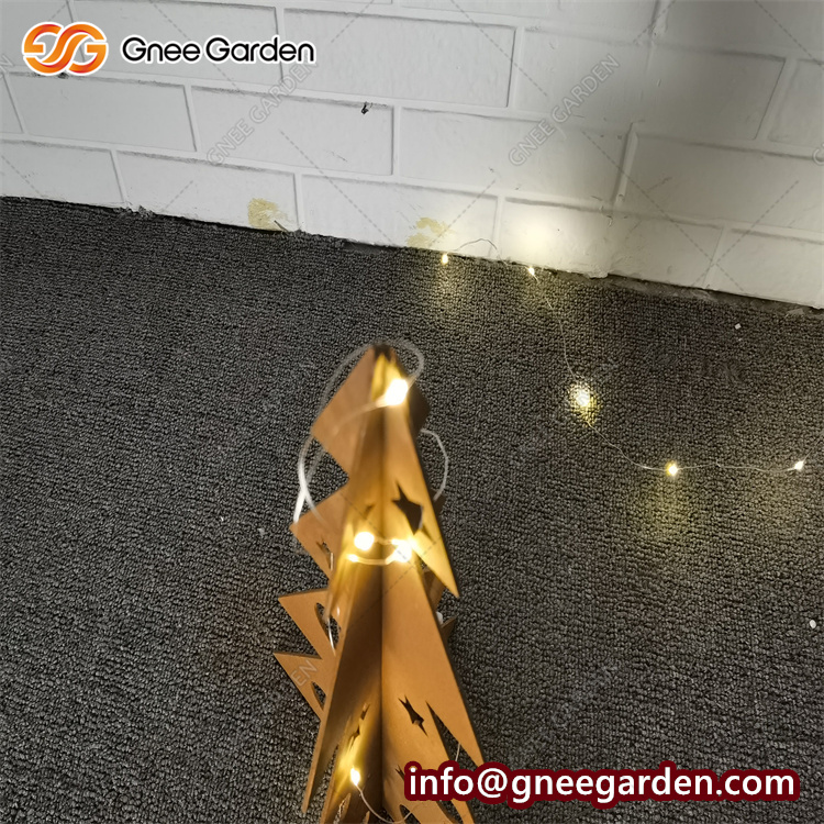 Outdoor Garden Christmas Decorations Corten Steel Laser Cutting Xmas Tree