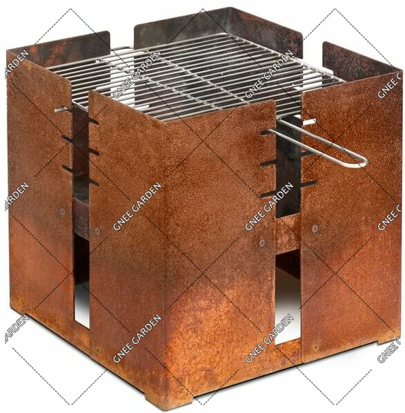 2022 factory wholesale Outdoor Portable Corten Steel Fire Pit BBQ Grills