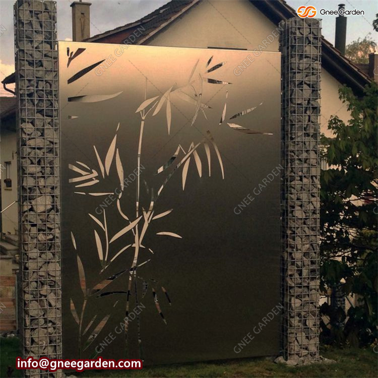 Custom Corten Steel Laser Cut Screen Metal Garden Decorative Screen Corten Steel Fence Garden Panel