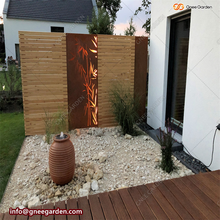 Fashion Laser Corten Steel Fence For Private Space Screen Panel For Custom