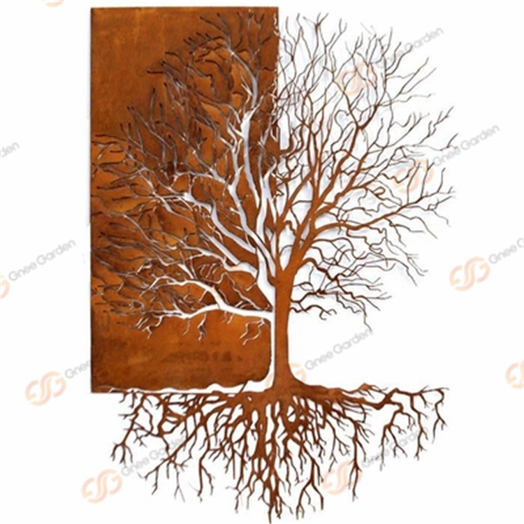 Living Room Decoration Tree Of Life Wall Metal Art Corten Steel Wall Decor Fence